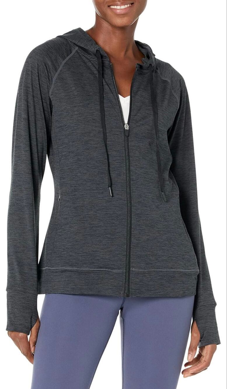 Amazon Essentials Brushed Tech Full Zip Stretch Lightweight Hoodie Sweatshirt